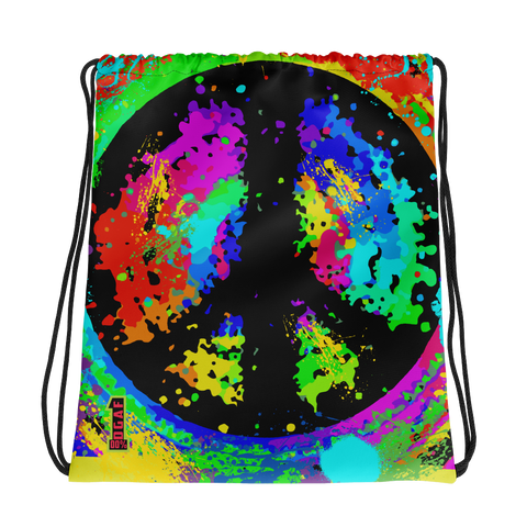 100% DGAF Peace Sign Drawstring Bag