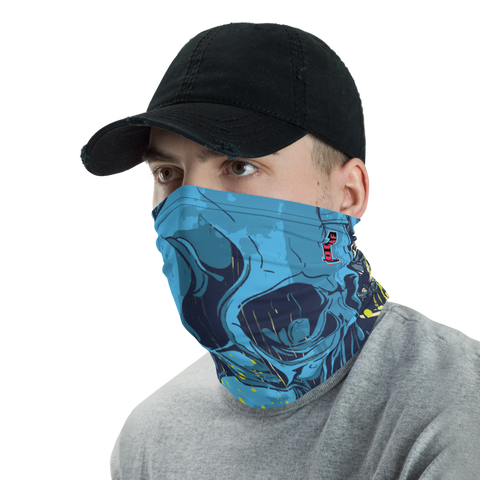 100% DGAF Blue Skulls Neck Gaiter